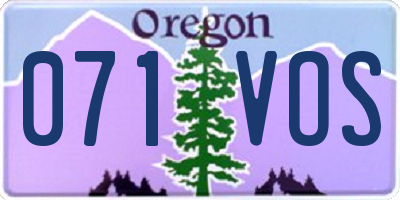 OR license plate 071VOS