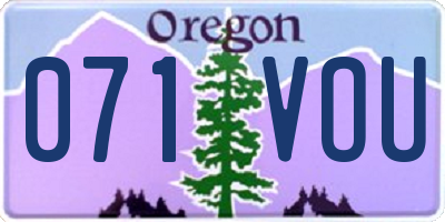 OR license plate 071VOU