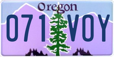 OR license plate 071VOY