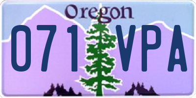OR license plate 071VPA