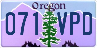 OR license plate 071VPD
