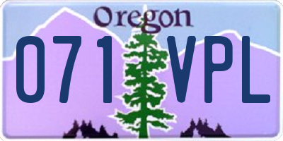 OR license plate 071VPL