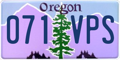 OR license plate 071VPS