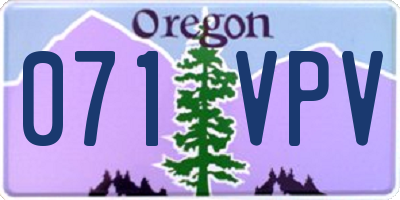 OR license plate 071VPV