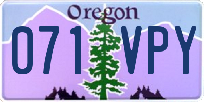 OR license plate 071VPY