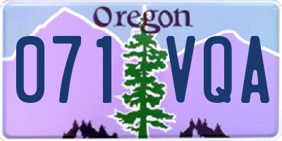 OR license plate 071VQA