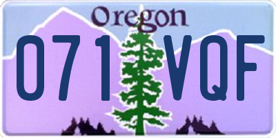 OR license plate 071VQF