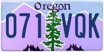 OR license plate 071VQK