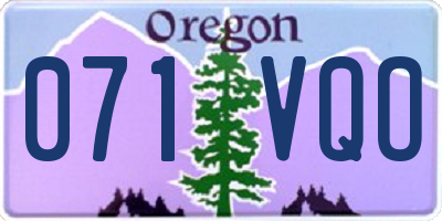 OR license plate 071VQO
