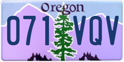 OR license plate 071VQV