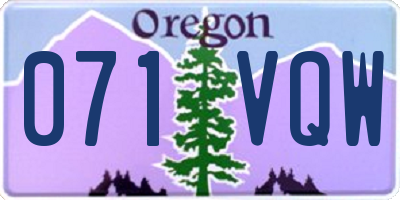 OR license plate 071VQW