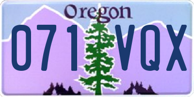 OR license plate 071VQX
