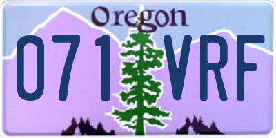 OR license plate 071VRF
