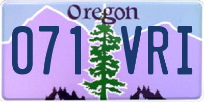 OR license plate 071VRI