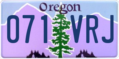 OR license plate 071VRJ