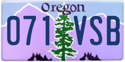 OR license plate 071VSB
