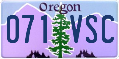 OR license plate 071VSC