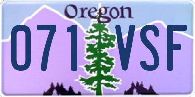 OR license plate 071VSF