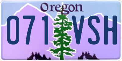 OR license plate 071VSH