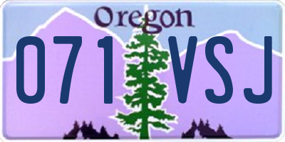 OR license plate 071VSJ