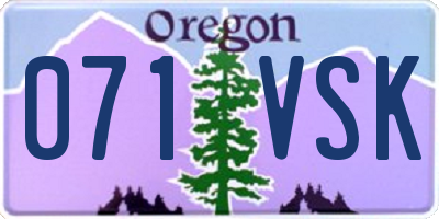 OR license plate 071VSK
