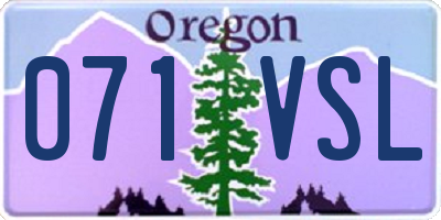 OR license plate 071VSL
