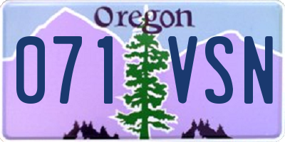 OR license plate 071VSN