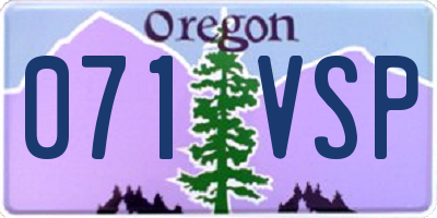 OR license plate 071VSP