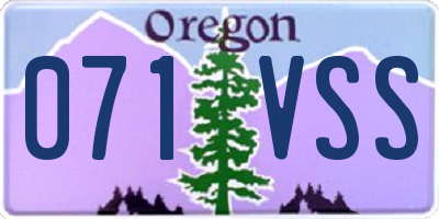 OR license plate 071VSS