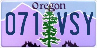 OR license plate 071VSY