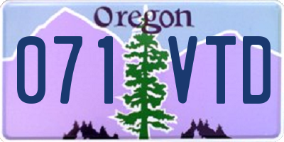 OR license plate 071VTD