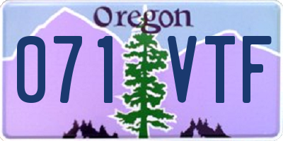 OR license plate 071VTF