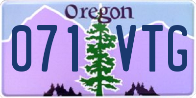 OR license plate 071VTG