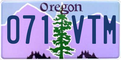 OR license plate 071VTM