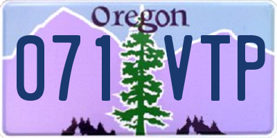 OR license plate 071VTP