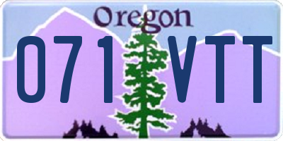 OR license plate 071VTT