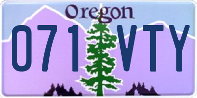 OR license plate 071VTY
