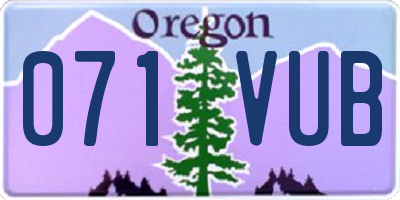 OR license plate 071VUB