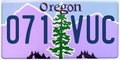 OR license plate 071VUC