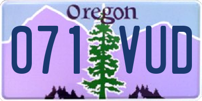 OR license plate 071VUD
