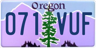 OR license plate 071VUF