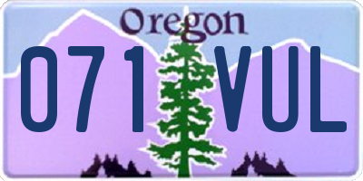 OR license plate 071VUL