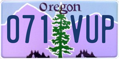 OR license plate 071VUP