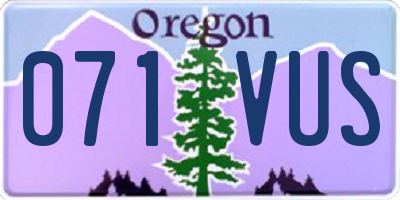 OR license plate 071VUS
