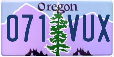 OR license plate 071VUX