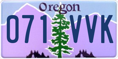 OR license plate 071VVK