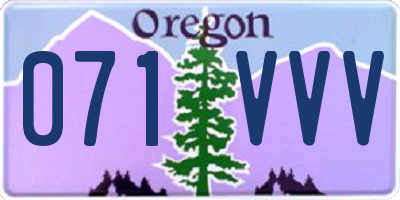 OR license plate 071VVV