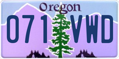 OR license plate 071VWD
