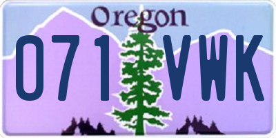 OR license plate 071VWK