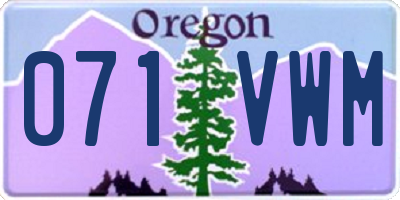 OR license plate 071VWM
